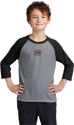 Port & Company Youth Core Blend 3/4-Sleeve Raglan Tee.